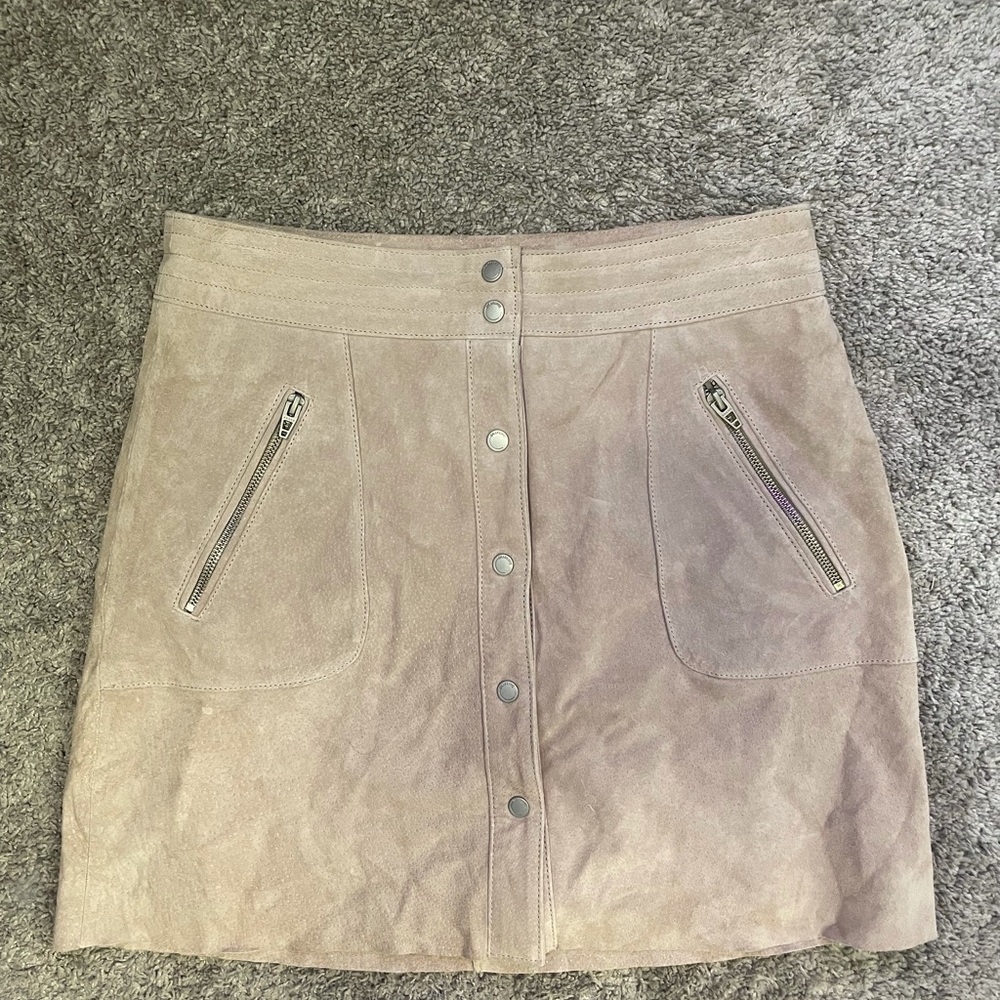 BlankNYC Nude Suede Skirt